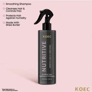 New Koec Nutritive Leave-In Conditioner Hydrating Detangling Full Size Hair